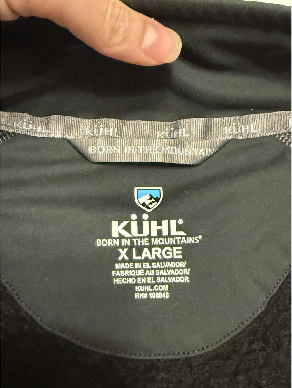 Born in the Mountains 1/4 Zip Pullover Sweater Men's XL Black/Gray Color Block - Picture 3 of 7